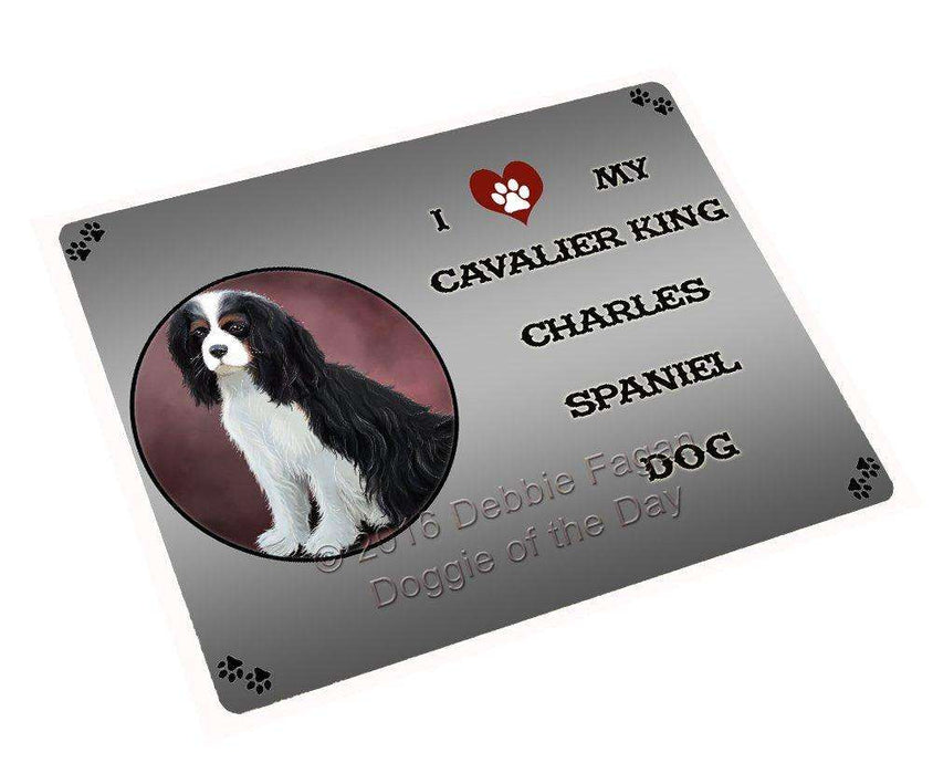 I Love My Cavalier King Charles Spaniel Dog Art Portrait Print Woven Throw Sherpa Plush Fleece Blanket