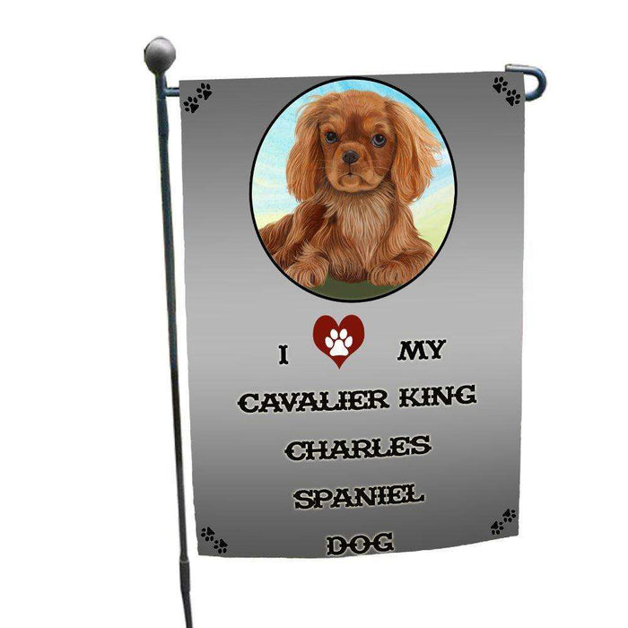 I Love My Cavalier King Charles Spaniel Dog Garden Flag