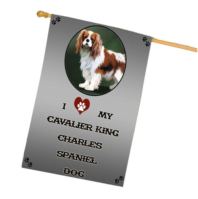 I Love My Cavalier King Charles Spaniel Dog House Flag