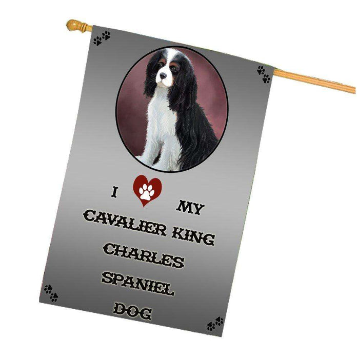 I Love My Cavalier King Charles Spaniel Dog House Flag
