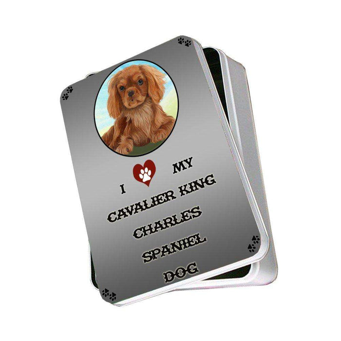 I Love My Cavalier King Charles Spaniel Dog Photo Storage Tin