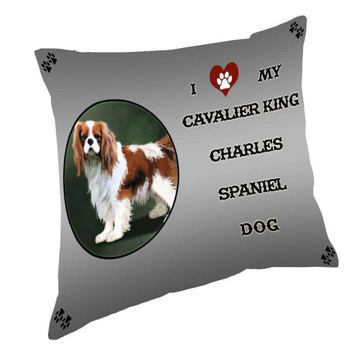 I Love My Cavalier King Charles Spaniel Dog Throw Pillow
