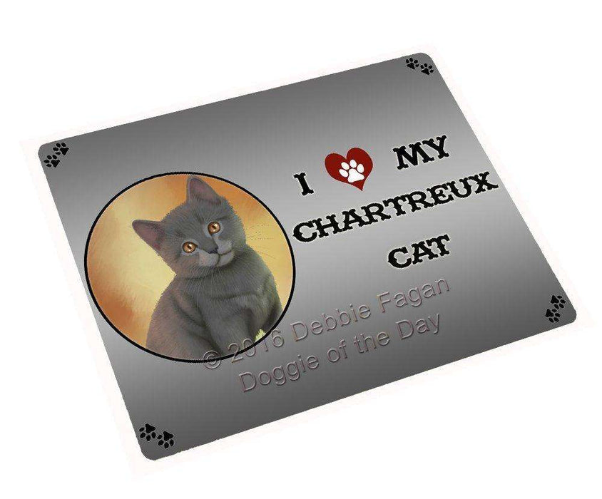 I Love My Chartreux Kitten Cat Art Portrait Print Woven Throw Sherpa Plush Fleece Blanket
