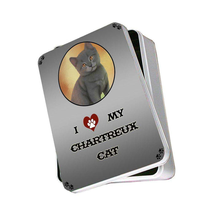 I Love My Chartreux Kitten Cat Photo Storage Tin