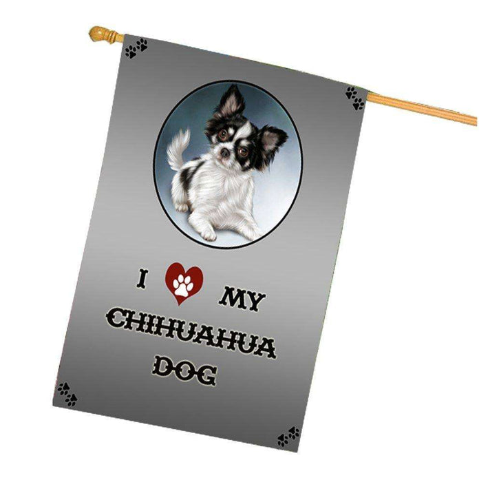 I Love My Chihuahua Dog House Flag