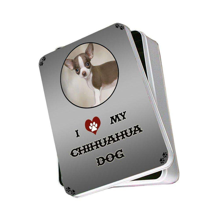 I Love My Chihuahua Dog Photo Storage Tin