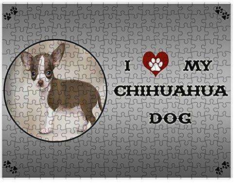I Love My Chihuahua Dog Puzzle with Photo Tin