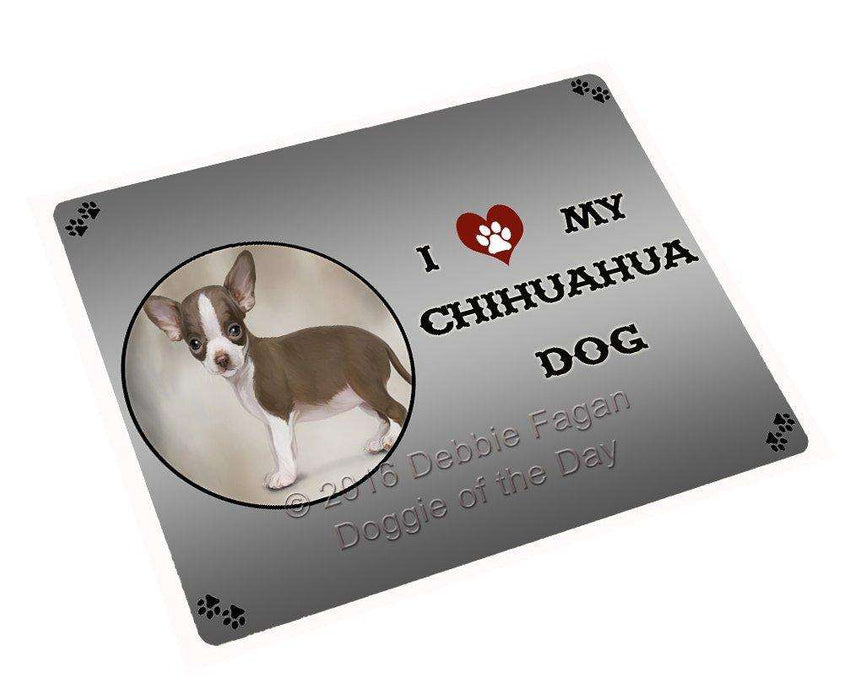 I Love My Chihuahua Dog Tempered Cutting Board