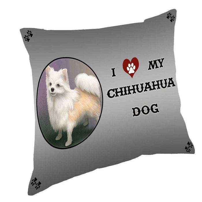I Love My Chihuahua Dog Throw Pillow
