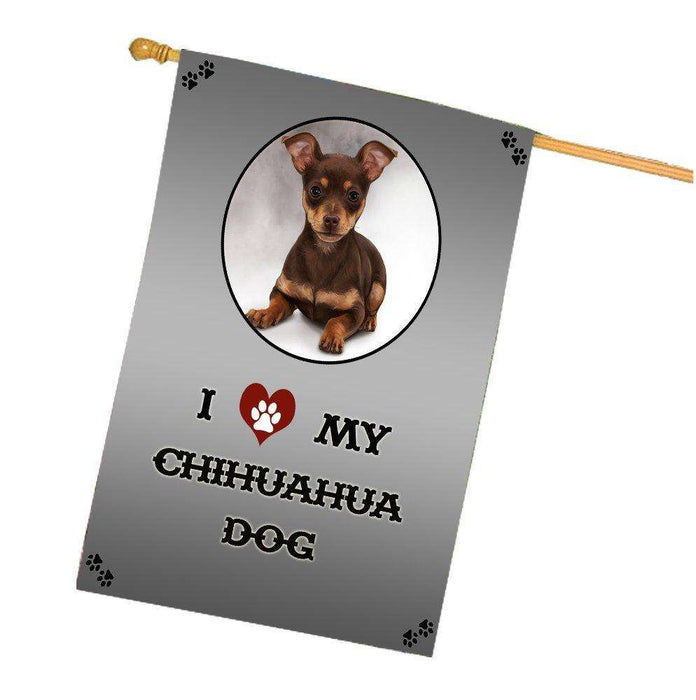 I Love My Chihuahua Puppy Dog House Flag