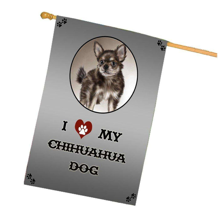 I Love My Chihuahua Puppy Dog House Flag