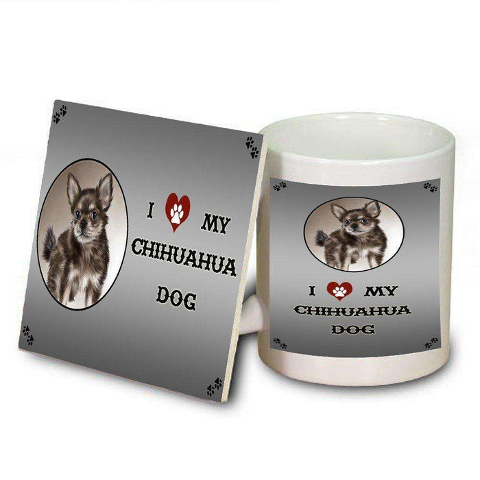I Love My Chihuahua Puppy Dog Mug and Coaster Set