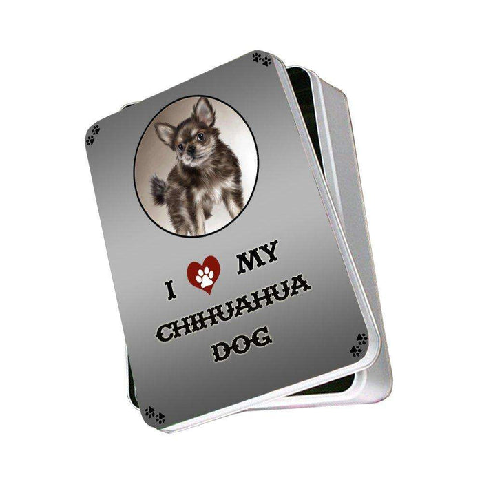 I Love My Chihuahua Puppy Dog Photo Storage Tin