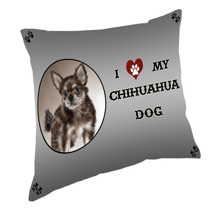 I Love My Chihuahua Puppy Dog Throw Pillow