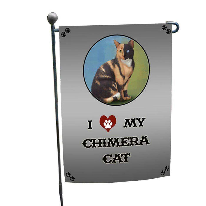 I Love My Chimera Cat Garden Flag