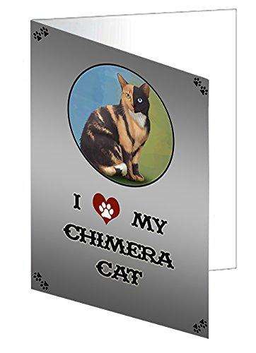 I love My Chimera Cat Handmade Artwork Assorted Pets Greeting Cards and Note Cards with Envelopes for All Occasions and Holiday Seasons