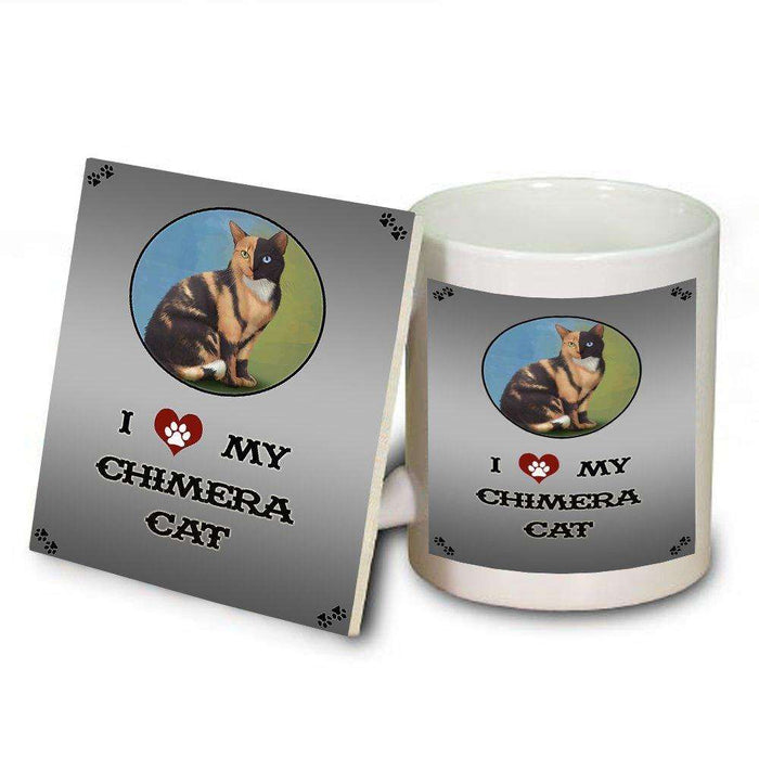 I Love My Chimera Cat Mug and Coaster Set