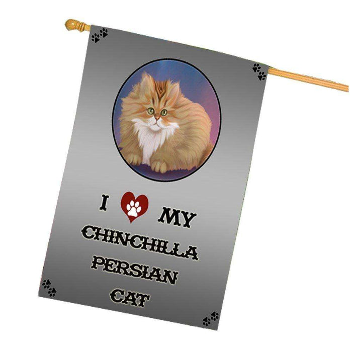 I Love My Chinchilla Persian Cat House Flag