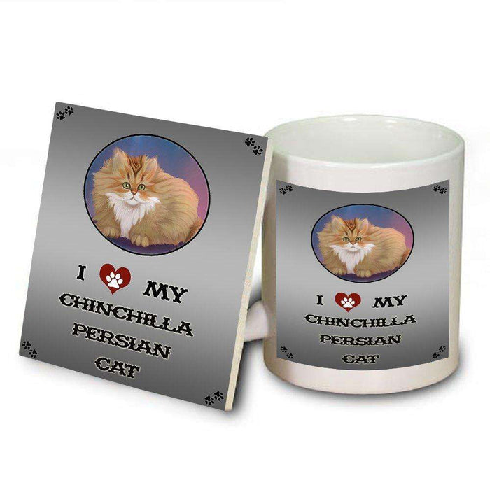 I Love My Chinchilla Persian Cat Mug and Coaster Set