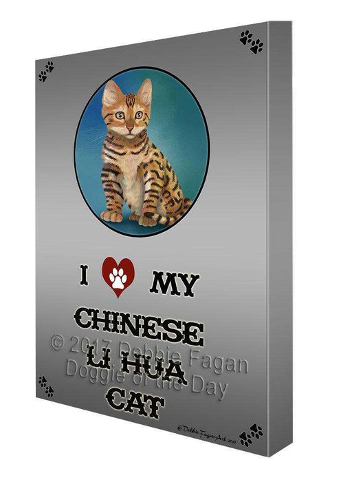 I Love My Chinese Li Hua Kitten Cat Canvas Wall Art D266