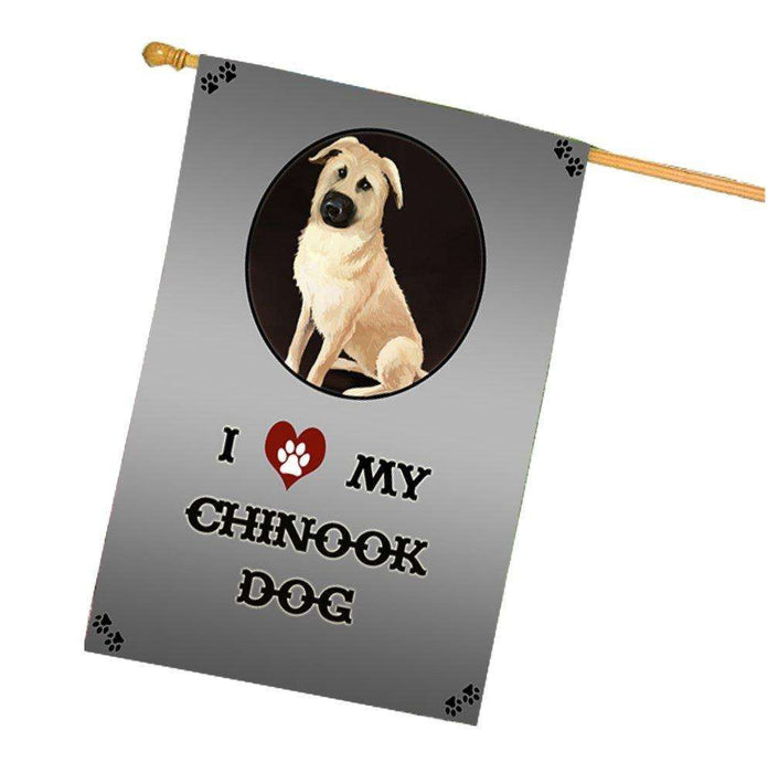 I Love My Chinook Dog House Flag