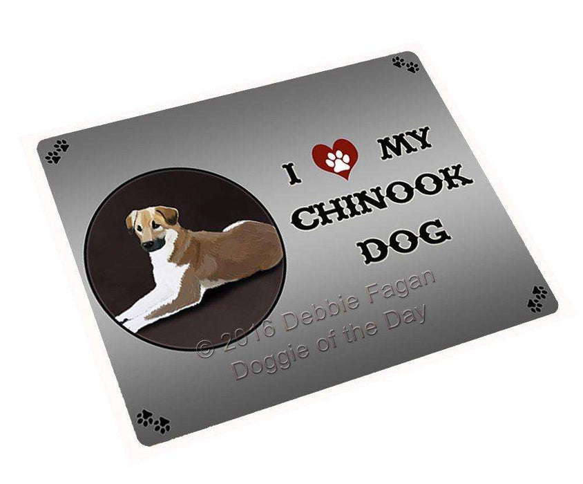 I Love My Chinook Dog Tempered Cutting Board (Small)