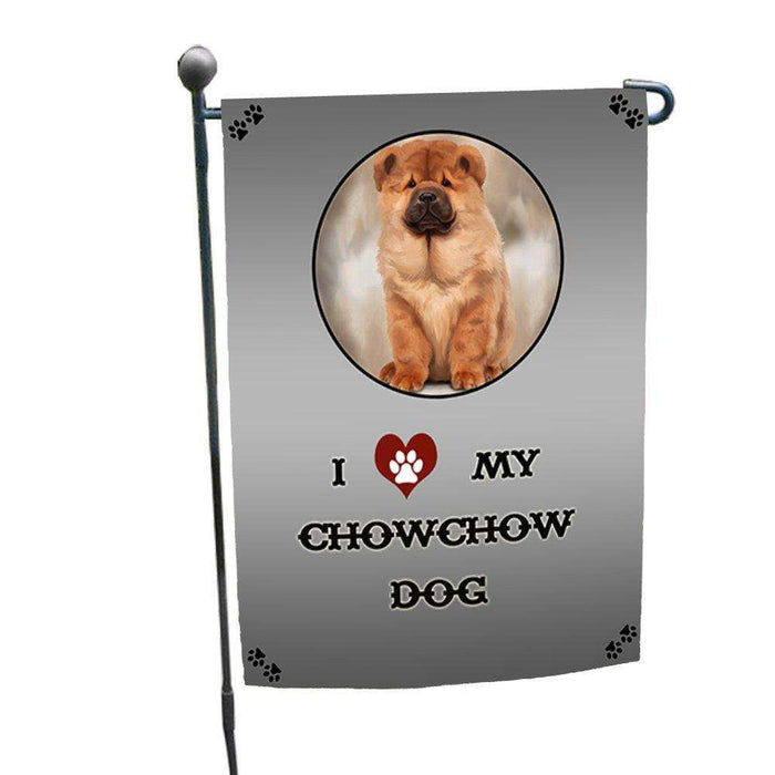 I Love My Chow Chow Dog Garden Flag