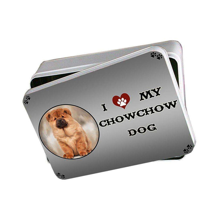 I Love My Chow Chow Dog Photo Storage Tin
