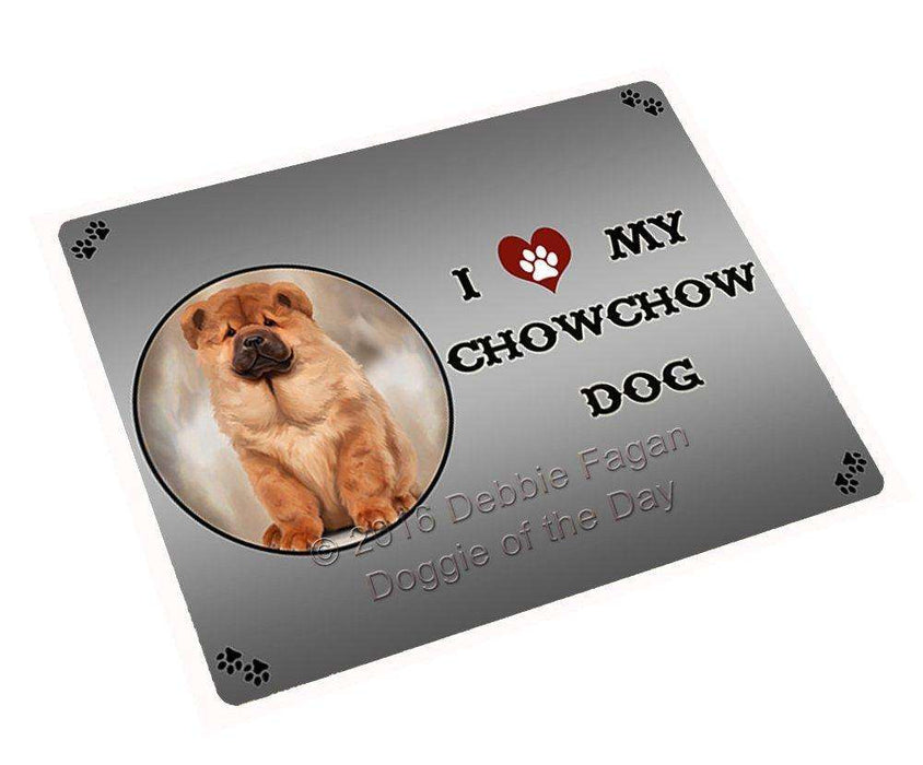 I Love My Chow Chow Dog Tempered Cutting Board (Small)