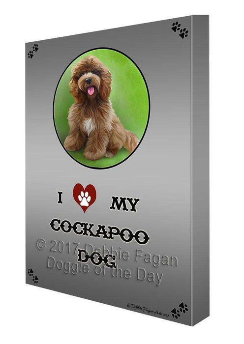 I Love My Cockapoo Dog Canvas Wall Art D272