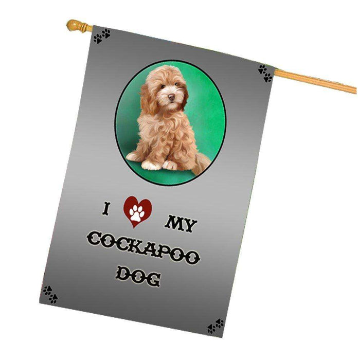 I Love My Cockapoo Dog House Flag