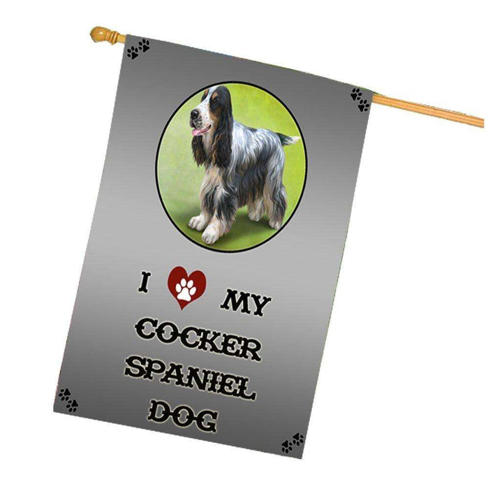 I Love My Cocker Spaniel Dog House Flag