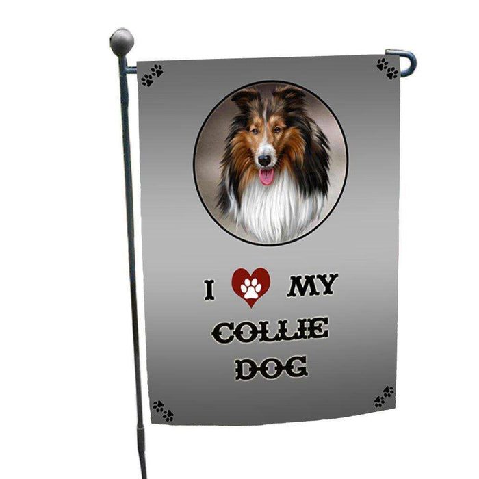 I Love My Collie Dog Garden Flag