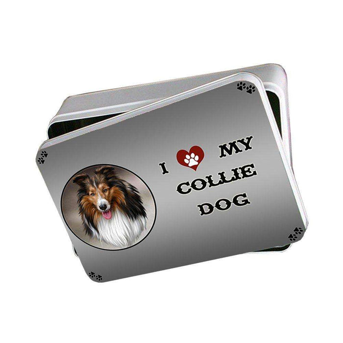 I Love My Collie Dog Photo Storage Tin