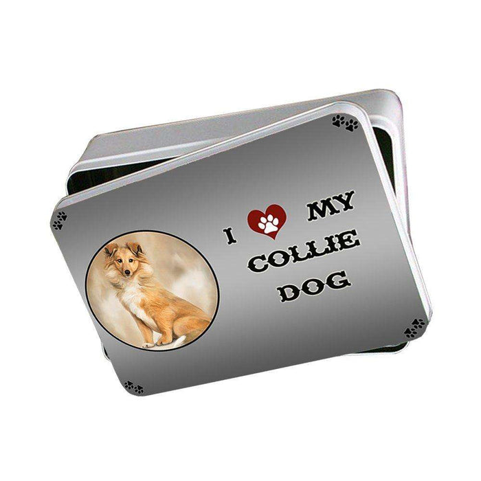 I Love My Collie Dog Photo Storage Tin