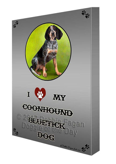 I Love My Coonhound Bluetick Dog Canvas Wall Art D279