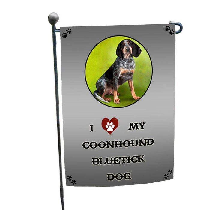I Love My Coonhound Bluetick Dog Garden Flag