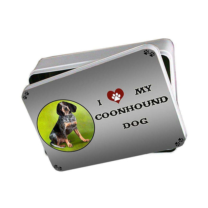 I Love My Coonhound Bluetick Dog Photo Storage Tin