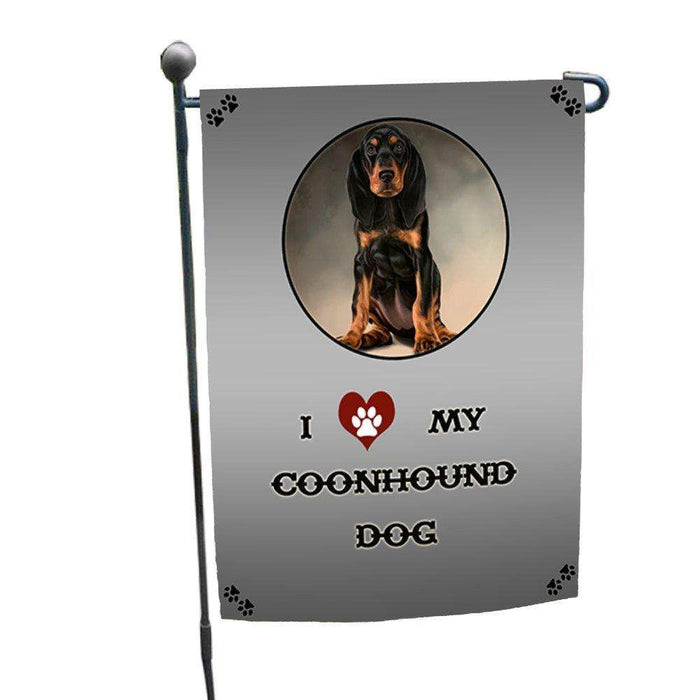 I Love My Coonhound Bluetick Puppy Dog Garden Flag
