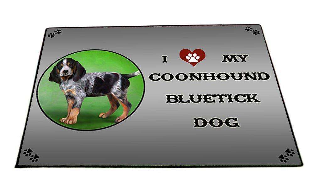 I Love My Coonhound Bluetick Puppy Dog Indoor/Outdoor Floormat