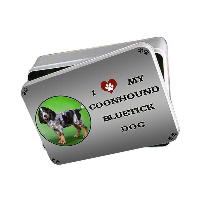 I Love My Coonhound Bluetick Puppy Dog Photo Storage Tin