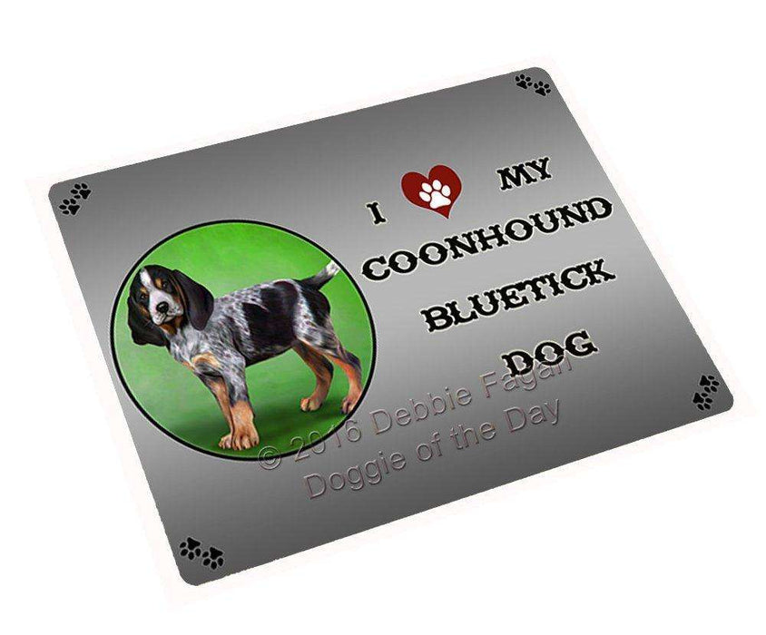 I Love My Coonhound Bluetick Puppy Dog Tempered Cutting Board