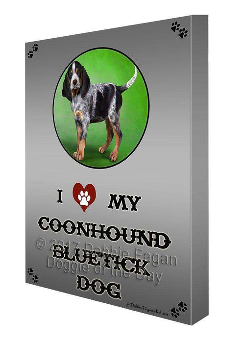 I Love My Coonhound Dog Canvas Wall Art D280