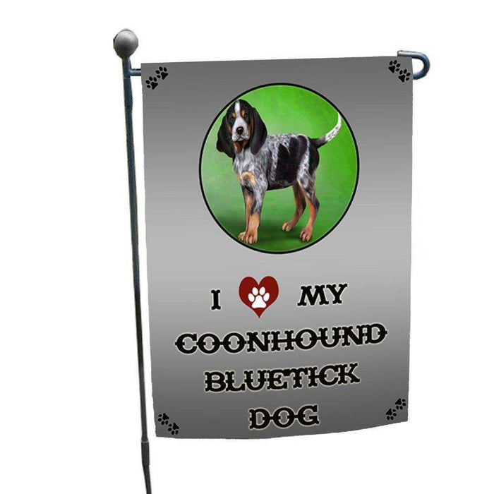 I Love My Coonhound Dog Garden Flag