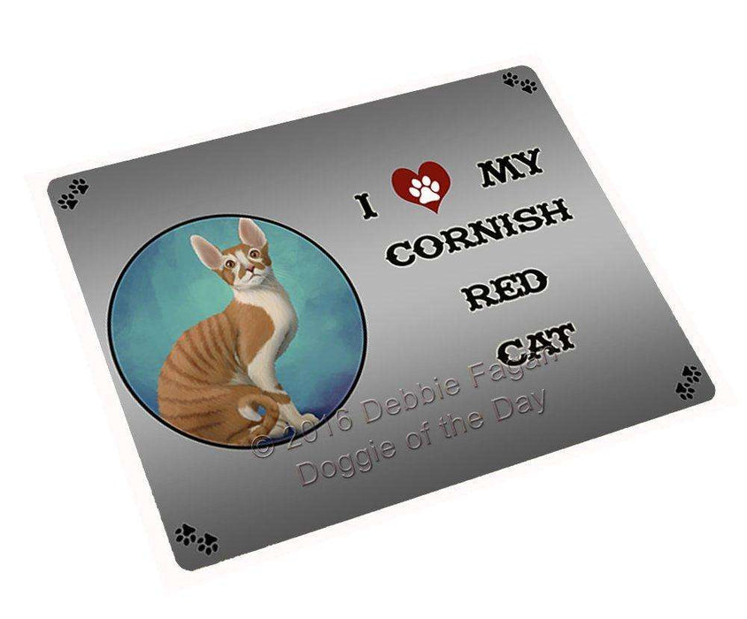 I Love My Cornish Red Cat Tempered Cutting Board