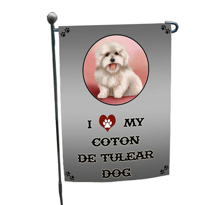I Love My Coton De Tulear Dog Garden Flag