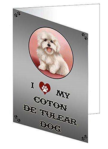 I love My Coton De Tulear Dog Handmade Artwork Assorted Pets Greeting Cards and Note Cards with Envelopes for All Occasions and Holiday Seasons