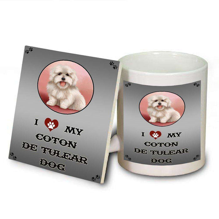 I Love My Coton De Tulear Dog Mug and Coaster Set