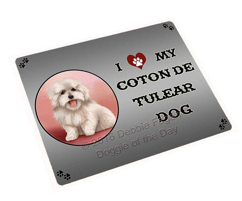 I Love My Coton De Tulear Dog Tempered Cutting Board