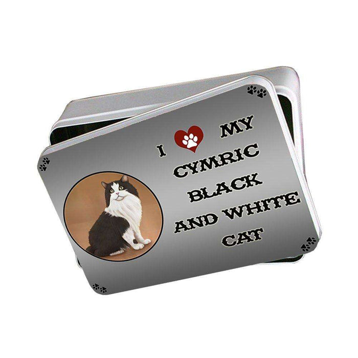 I Love My Cymric Black And White Photo Storage Tin